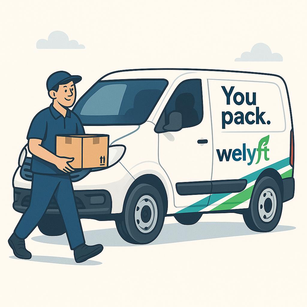 Welyft delivery service - You pack, we deliver with our professional delivery team and branded van